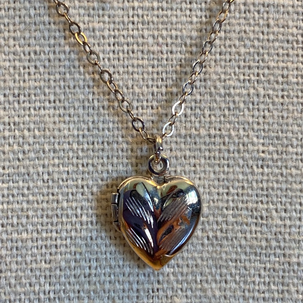 Sterling Silver Heart Locket Pendant Necklace